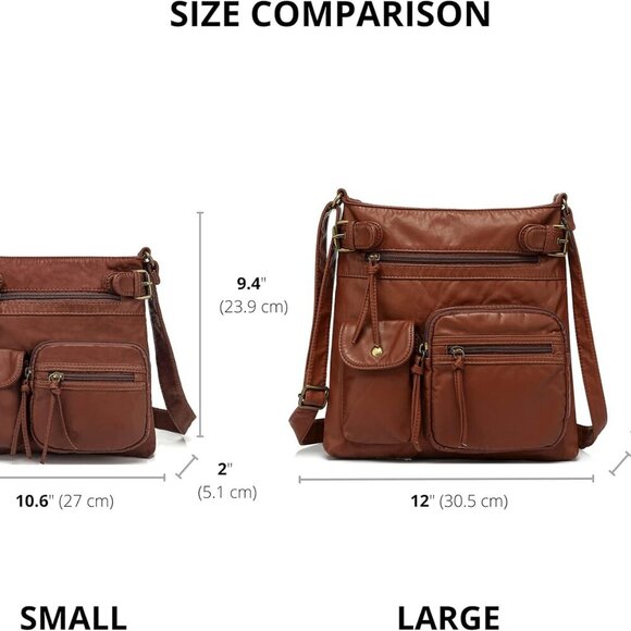 Crossbody Bags for Women Purses and Handbags Multi Pocket Shoulder Bag Faux Leat - Picture 7 of 8